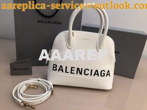 Replica Balenciaga Ville Top Handle Bag In White Small Grain Calfskin 9