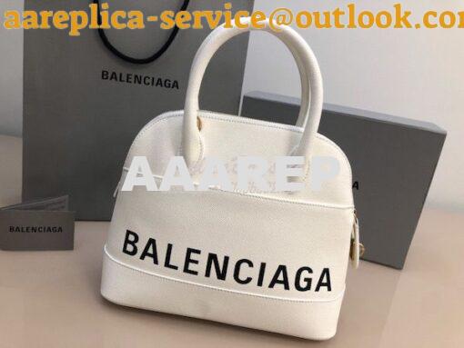 Replica Balenciaga Ville Top Handle Bag In White Small Grain Calfskin 10