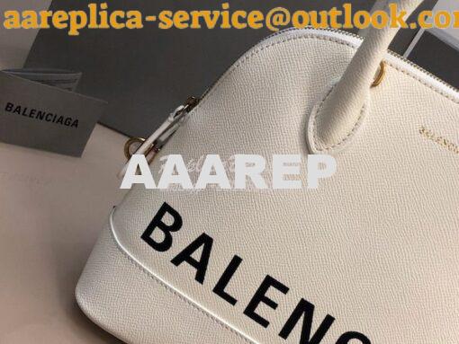 Replica Balenciaga Ville Top Handle Bag In White Small Grain Calfskin 13