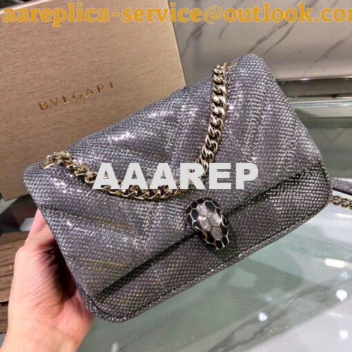 Replica Bvlgari Serpenti Cabochon Small Shoulder Bag 287993 Grey Metal 3