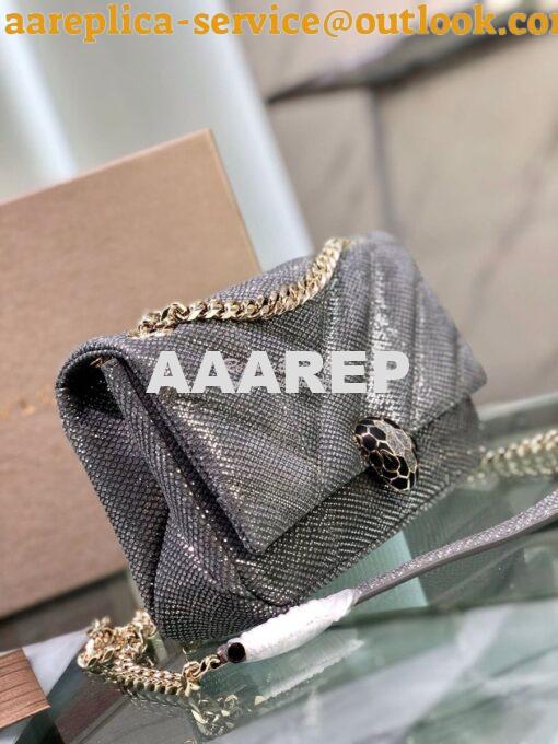 Replica Bvlgari Serpenti Cabochon Small Shoulder Bag 287993 Grey Metal 4