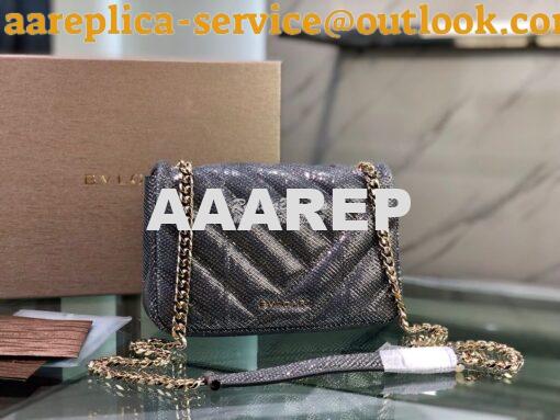 Replica Bvlgari Serpenti Cabochon Small Shoulder Bag 287993 Grey Metal 7