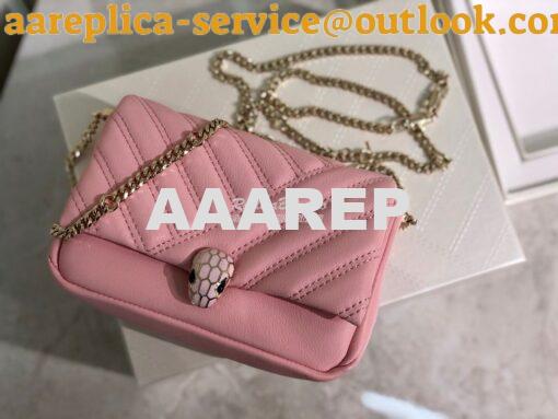 Replica Bvlgari Serpenti Cabochon Micro Shoulder Bag 288755 Pink 5