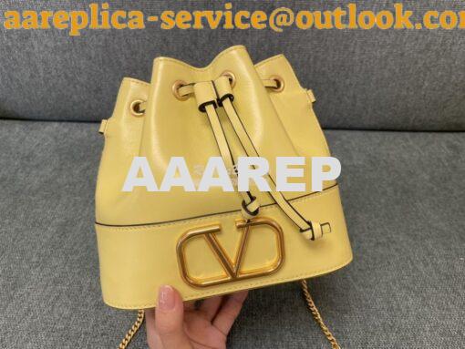 Replica Valentino Mini Bucket Bag In Nappa Leather with VLogo Signatur 2