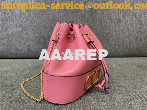 Replica Valentino Mini Bucket Bag In Nappa Leather with VLogo Signatur 3