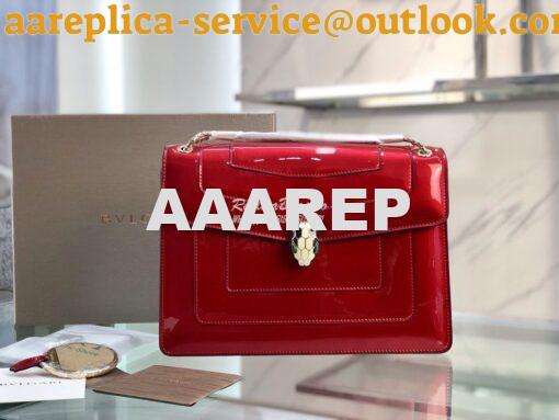 Replica Bvlgari Serpenti Forever Flap Cover Bag in Metallic Red 39793