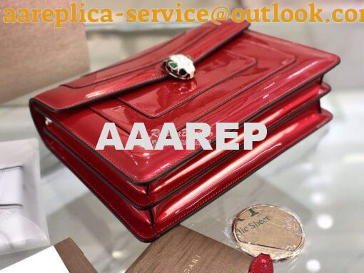 Replica Bvlgari Serpenti Forever Flap Cover Bag in Metallic Red 39793 7