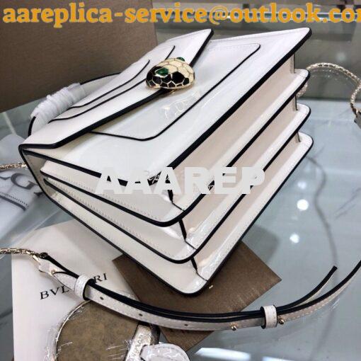 Replica Bvlgari Serpenti Forever Flap Cover Bag in Metallic with Handl 7