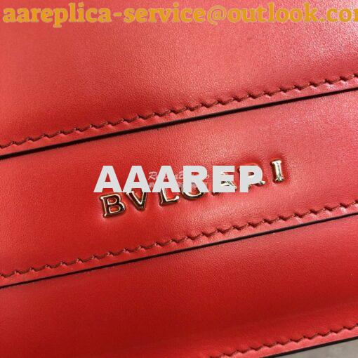 Replica Bvlgari Serpenti Forever Flap Cover Bag with Handle 284537 Red 9