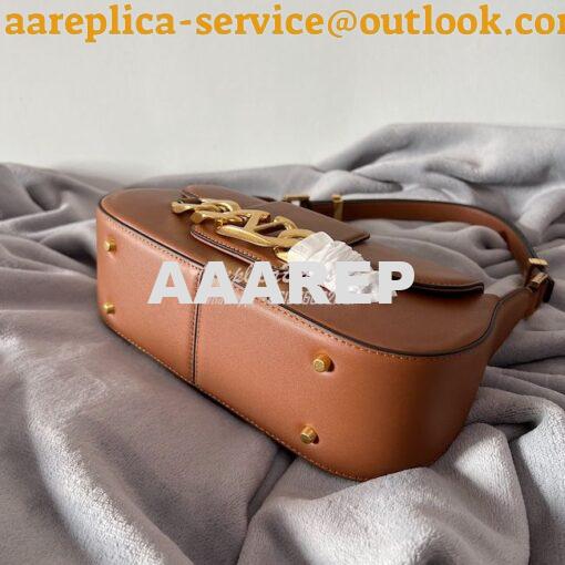 Replica Valentino VLogo Chain Calfskin Shoulder Bag 1W2B0K Brown 21