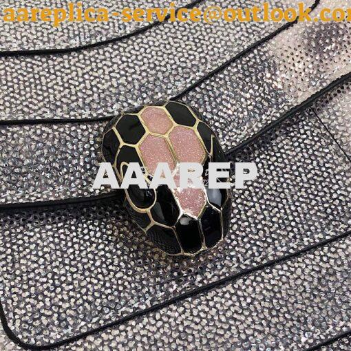 Replica Bvlgari Serpenti Forever Small Bag in Crystal Rose Metallic Ka 4