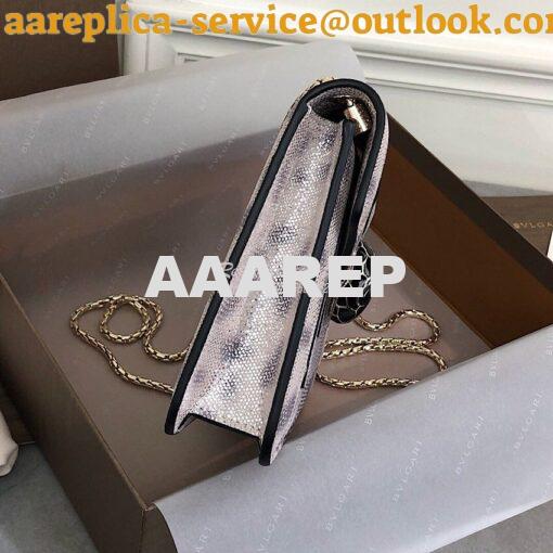 Replica Bvlgari Serpenti Forever Small Bag in Crystal Rose Metallic Ka 5