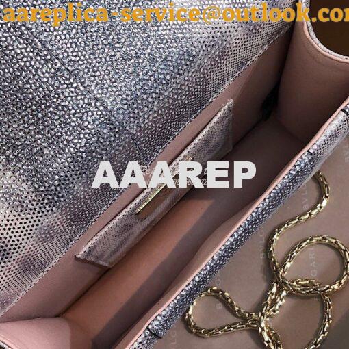 Replica Bvlgari Serpenti Forever Small Bag in Crystal Rose Metallic Ka 7