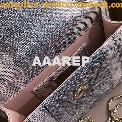 Replica Bvlgari Serpenti Forever Small Bag in Crystal Rose Metallic Ka 8