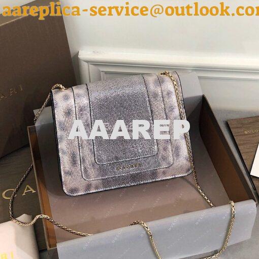 Replica Bvlgari Serpenti Forever Small Bag in Crystal Rose Metallic Ka 9