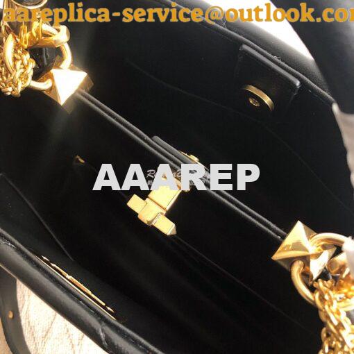 Replica Valentino Small Roman Stud The Handle Bag In Nappa BSF098 Blac 6