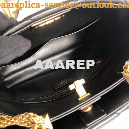 Replica Valentino Small Roman Stud The Handle Bag In Nappa BSF098 Blac 7
