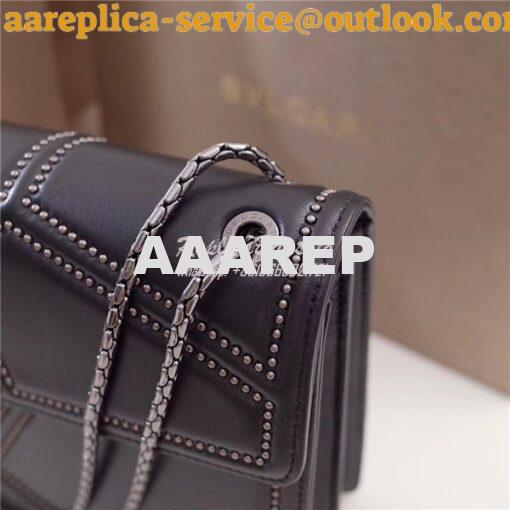 Replica BVLGARI 'Serpenti Forever' Flap cover bag 284173 black with si 5