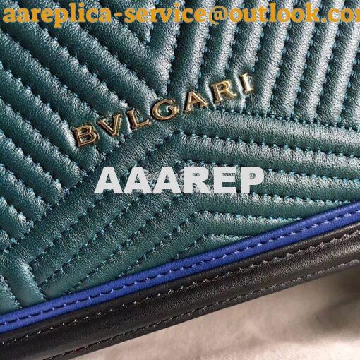 Replica Bvlgari Serpenti Forever Flap Cover Bag Framed Quilted Forest 8