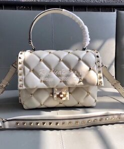Replica Valentino Candystud Top Handle Bag White