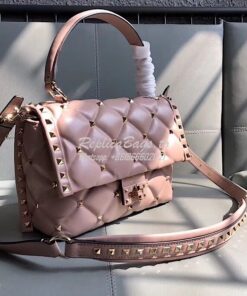 Replica Valentino Candystud Top Handle Bag Pink 2