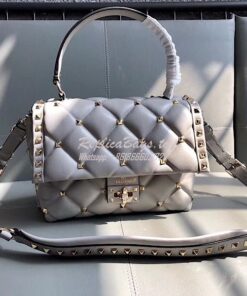 Replica Valentino Candystud Top Handle Bag Grey