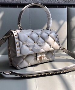 Replica Valentino Candystud Top Handle Bag Grey 2
