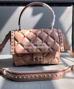 Replica Valentino Candystud Top Handle Bag Beige
