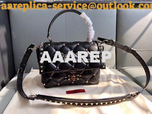 Replica Valentino Candystud Top Handle Bag Black