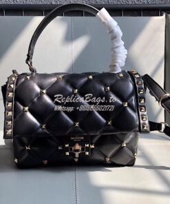 Replica Valentino Candystud Top Handle Bag Black 2