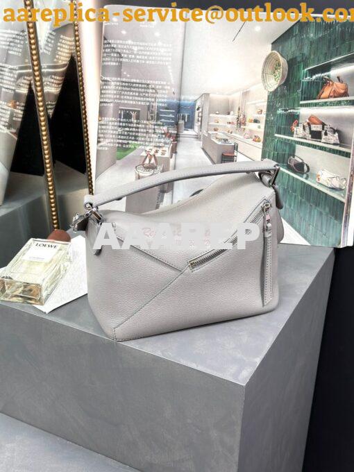 Replica Loewe Small Puzzle Bag In Soft Grained Calfskin A510P60 Pearl 2