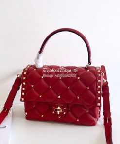 Replica Valentino Candystud Top Handle Bag Red