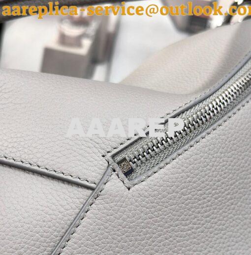Replica Loewe Small Puzzle Bag In Soft Grained Calfskin A510P60 Pearl 6