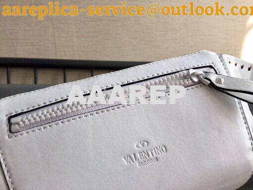 Replica Valentino Free Rockstud Spike Belt Bag White 6