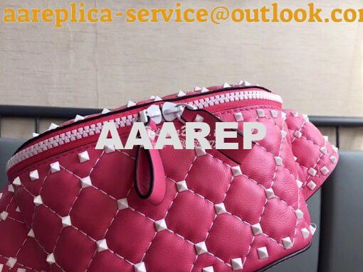 Replica Valentino Free Rockstud Spike Belt Bag Bright Pink 2
