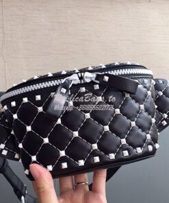 Replica Valentino Free Rockstud Spike Belt Bag Black