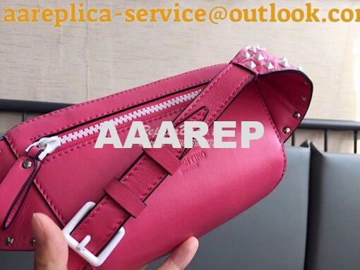 Replica Valentino Free Rockstud Spike Belt Bag Bright Pink 6