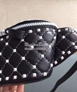 Replica Valentino Free Rockstud Spike Belt Bag Black 2
