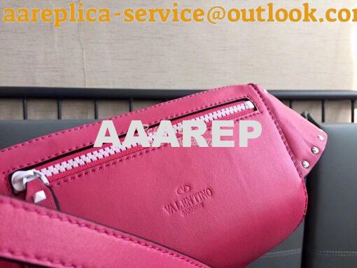 Replica Valentino Free Rockstud Spike Belt Bag Bright Pink 7