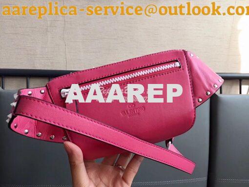 Replica Valentino Free Rockstud Spike Belt Bag Bright Pink 8