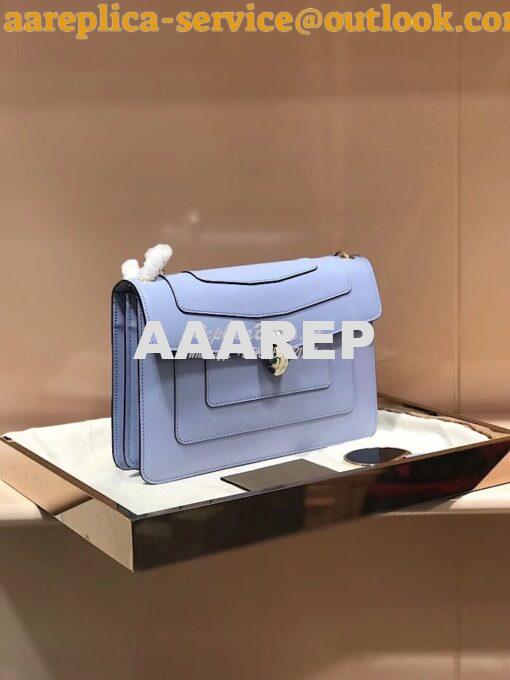 Replica Bvlgari Serpenti Forever Flap Cover Bag 284954 Baby Blue 4