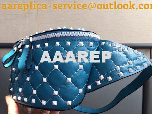 Replica Valentino Free Rockstud Spike Belt Bag Azure 2