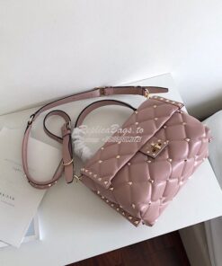 Replica Valentino Candystud Top Handle Bag Dusty Pink 2