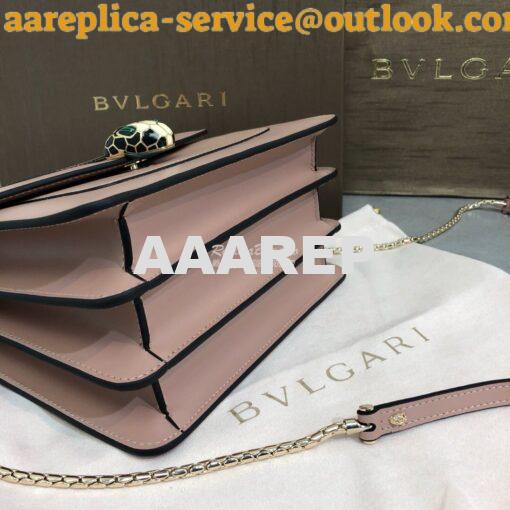 Replica Bvlgari Serpenti Forever Flap Cover Bag with Handle 284537 Ros 4