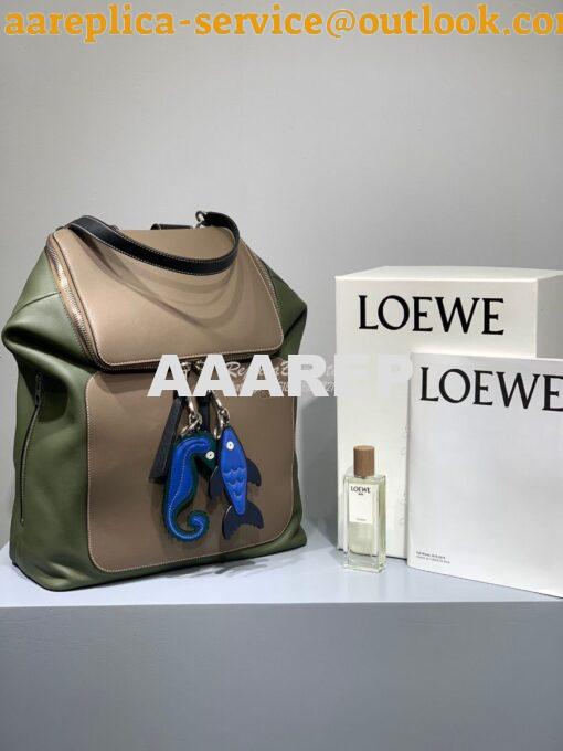 Replica Loewe Goya Backpack in Soft Natural Calfskin 66009 Taupe/Khaki 2