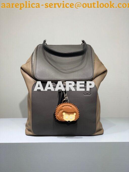 Replica Loewe Goya Backpack in Soft Natural Calfskin 66009 Dark Brown/
