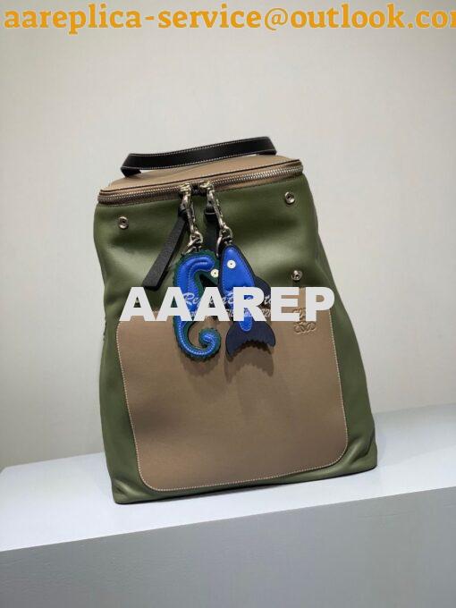 Replica Loewe Goya Backpack in Soft Natural Calfskin 66009 Taupe/Khaki 4