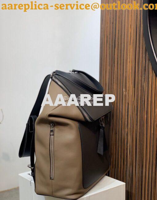 Replica Loewe Goya Backpack in Soft Natural Calfskin 66009 Dark Brown/ 4