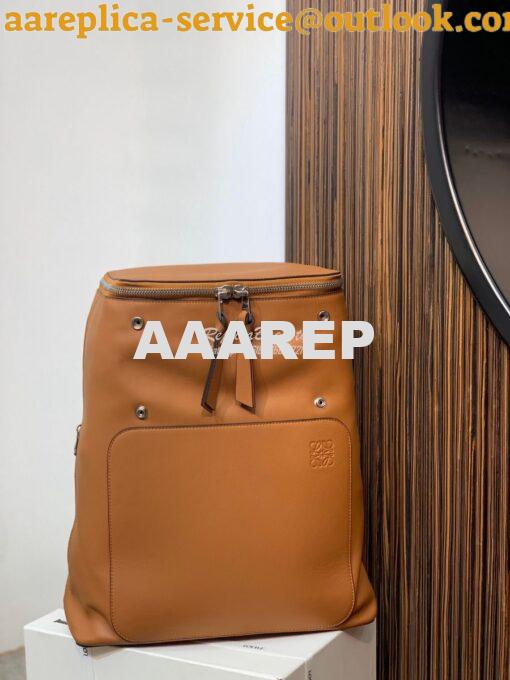 Replica Loewe Goya Backpack in Soft Natural Calfskin 66009 Rust 2