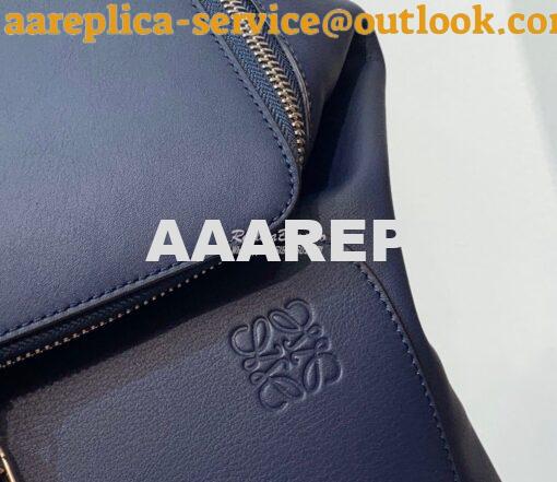 Replica Loewe Goya Backpack in Soft Natural Calfskin 66009 Deep Blue 5